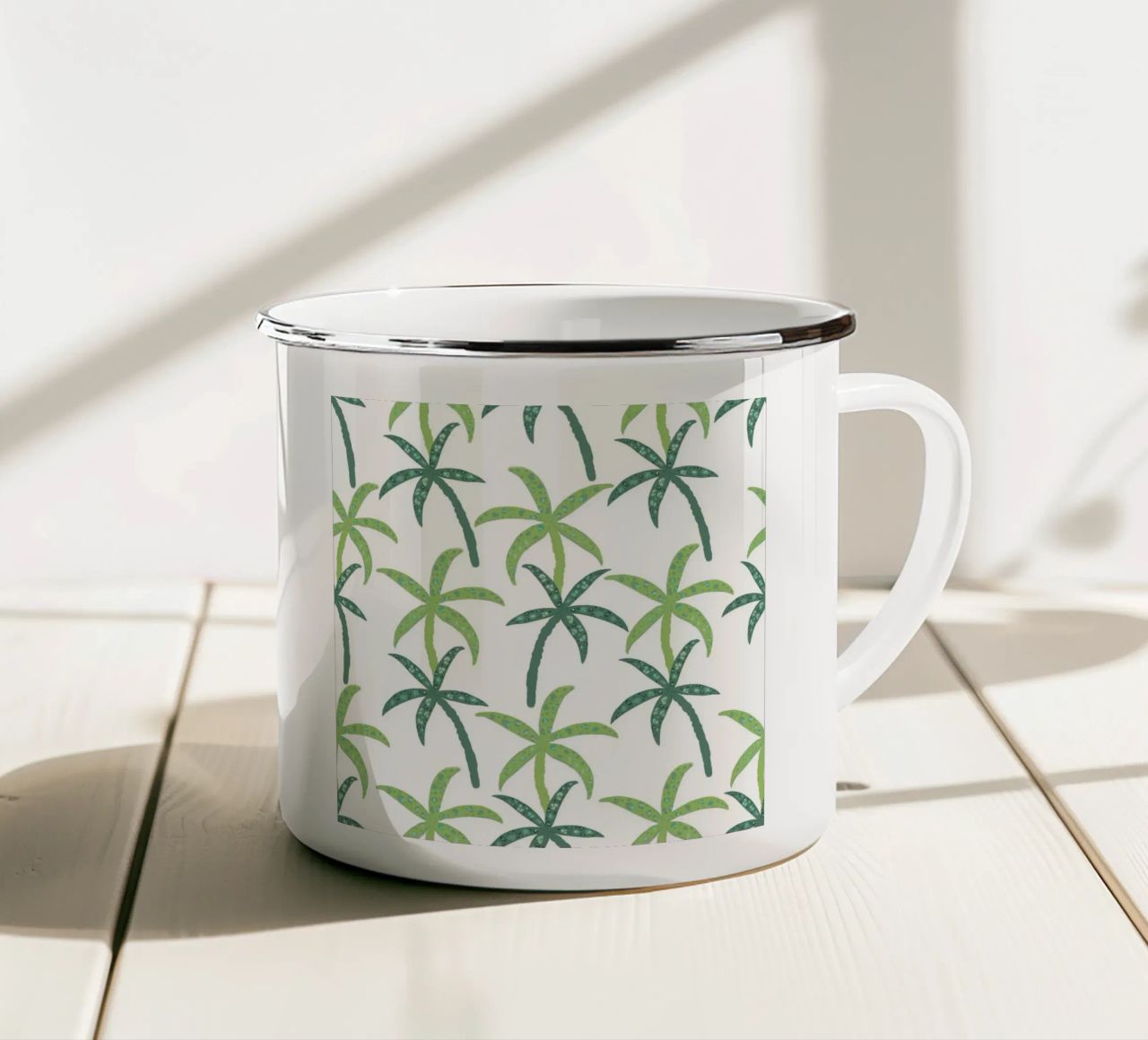 Regenwald mit Leopardenmuster Emaille Tasse von gulsengunel