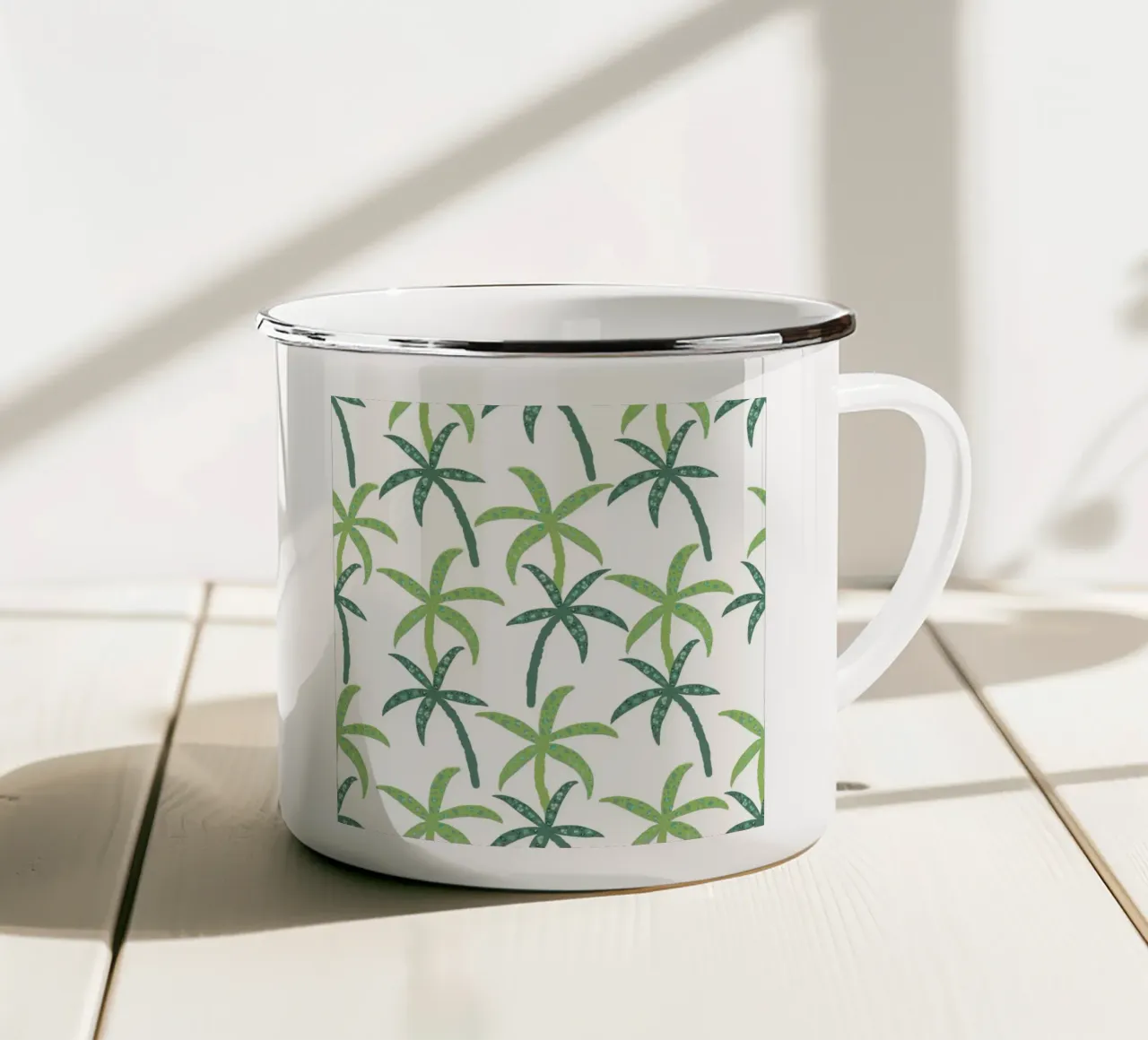 Regenwald mit Leopardenmuster Emaille Tasse von gulsengunel