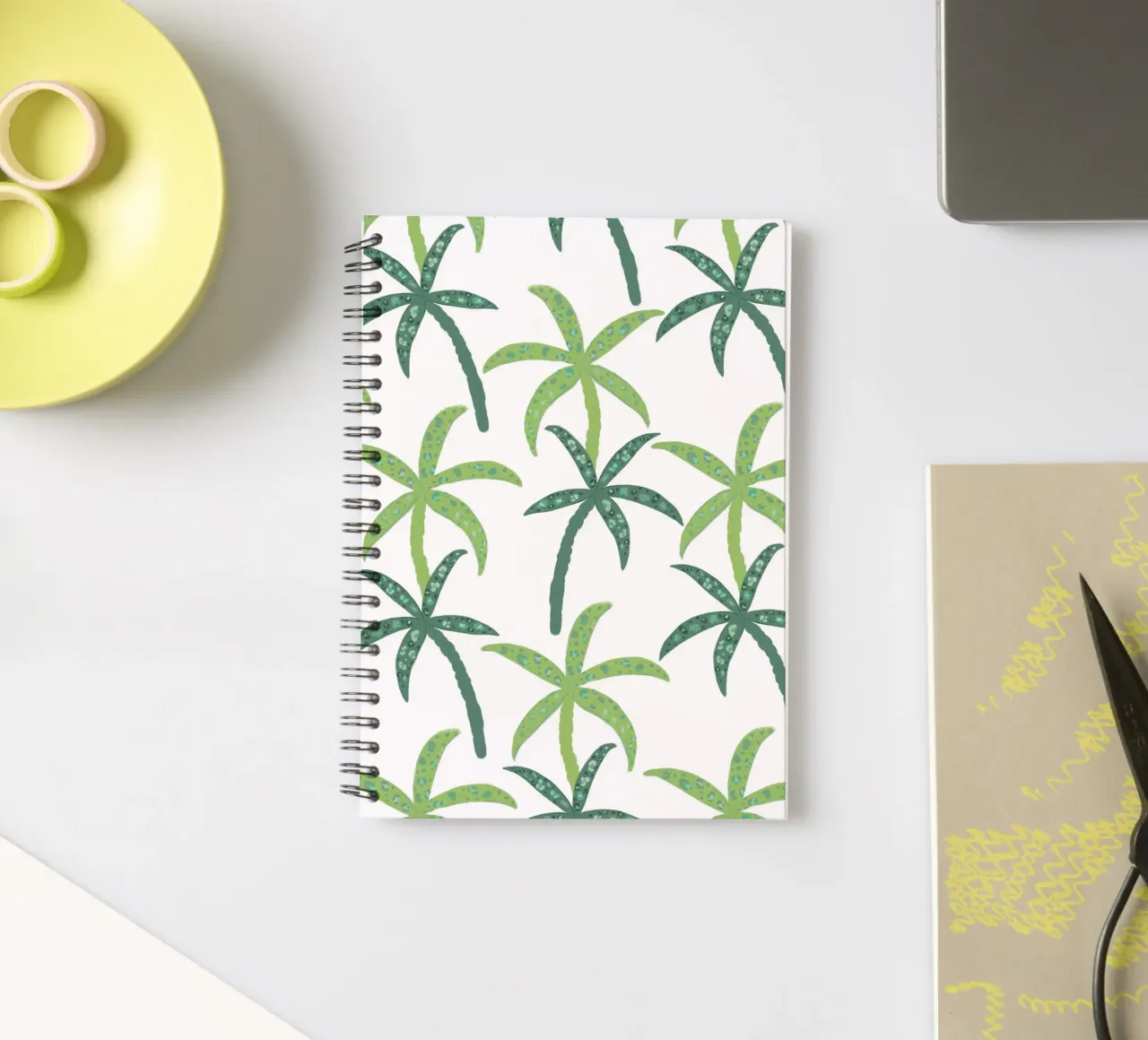 Rain forest with leopard pattern spiral notebook by gulsengunel