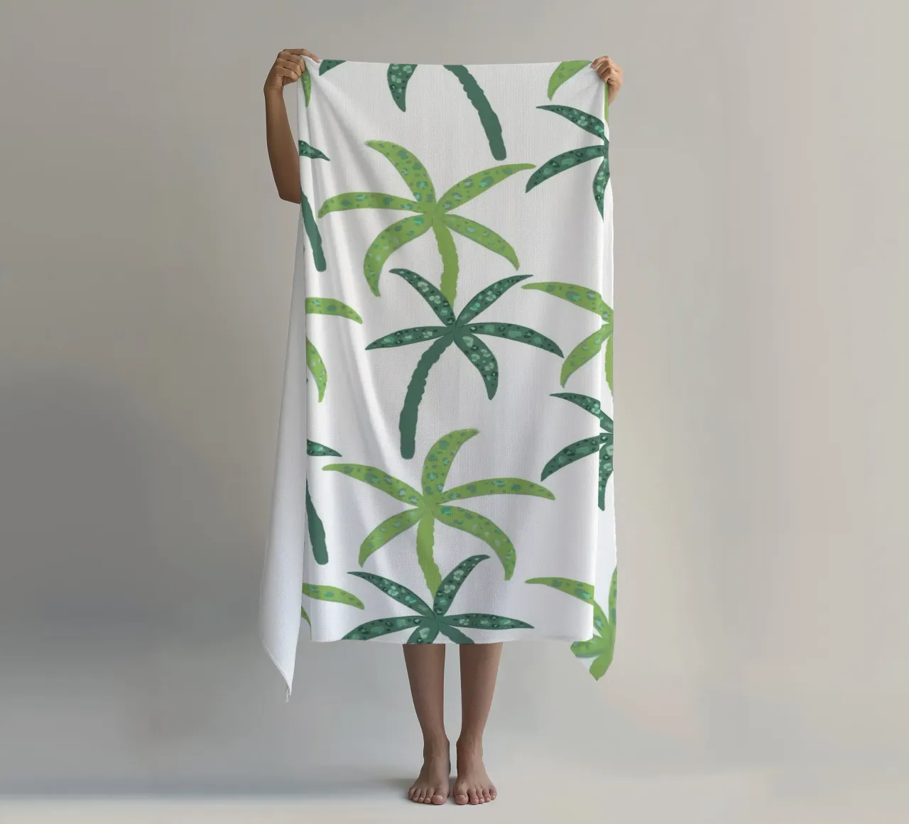 Rain forest with leopard pattern beach towel by gulsengunel