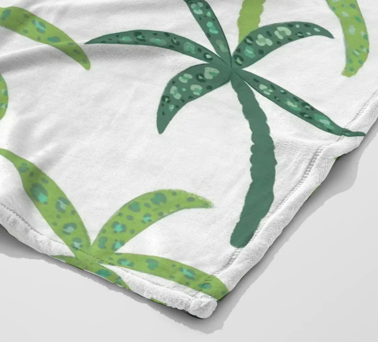 Rain forest with leopard pattern fleece blanket by gulsengunel