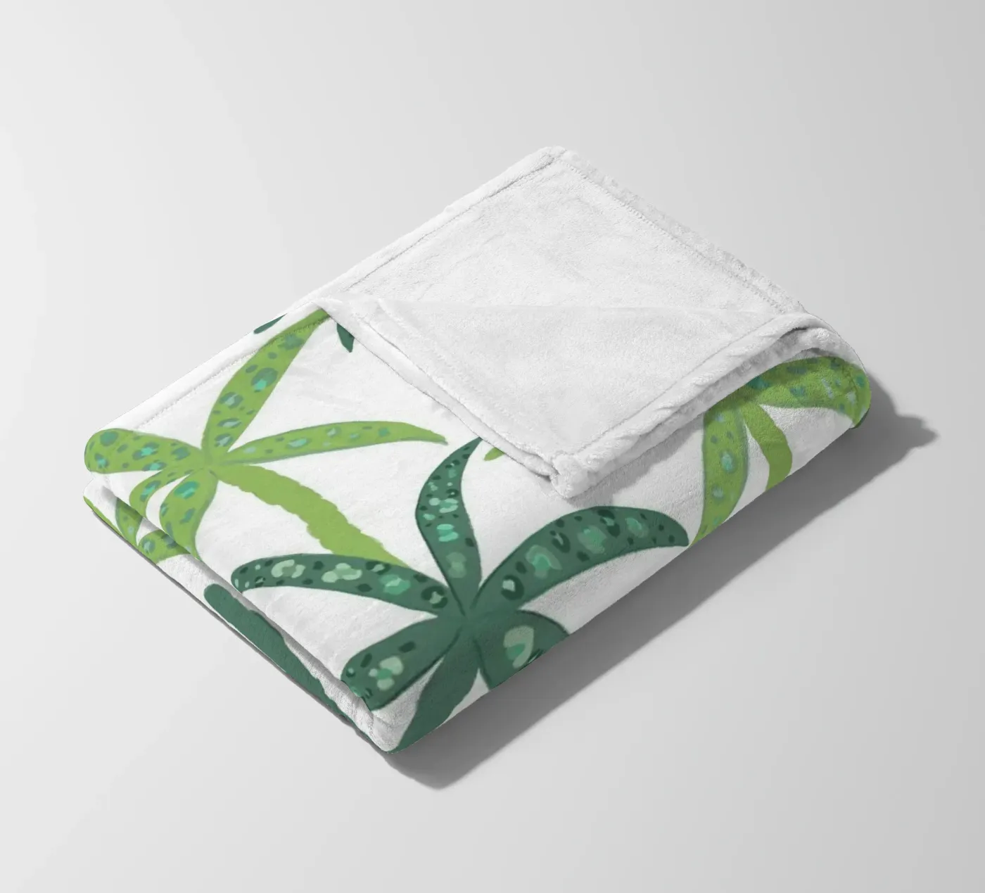 Rain forest with leopard pattern plaid polaire de gulsengunel