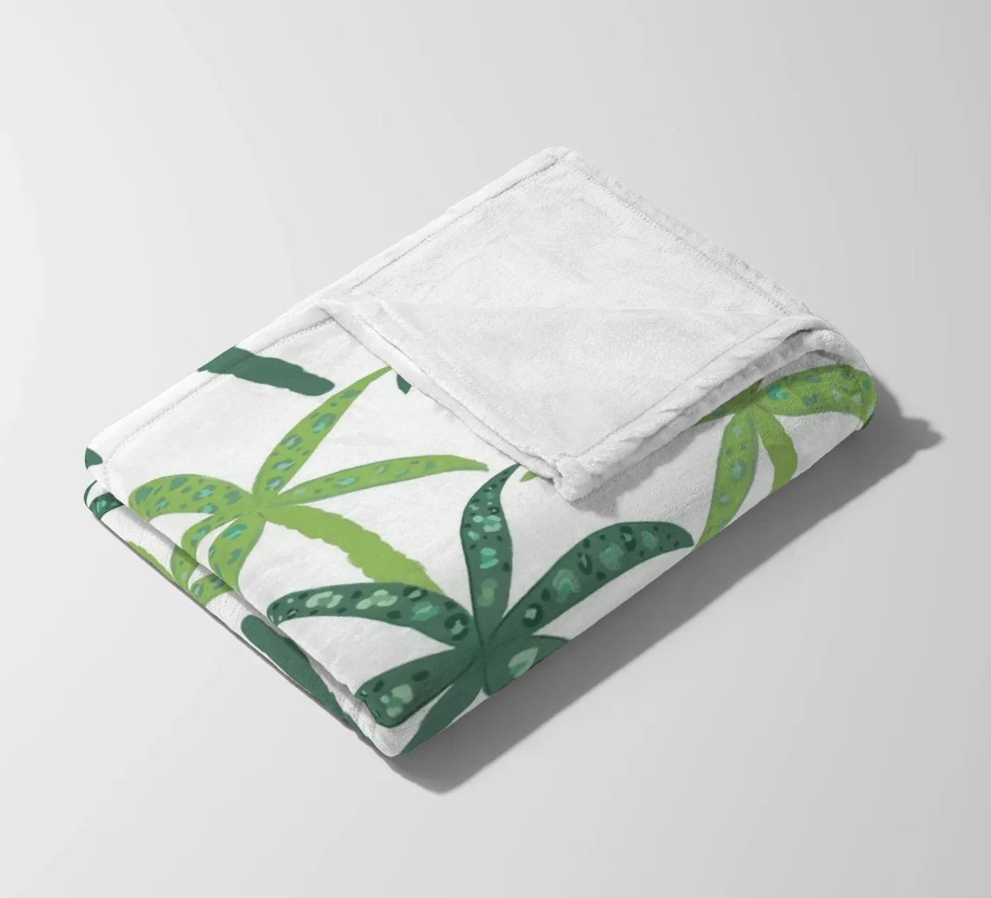 Rain forest with leopard pattern plaid polaire de gulsengunel