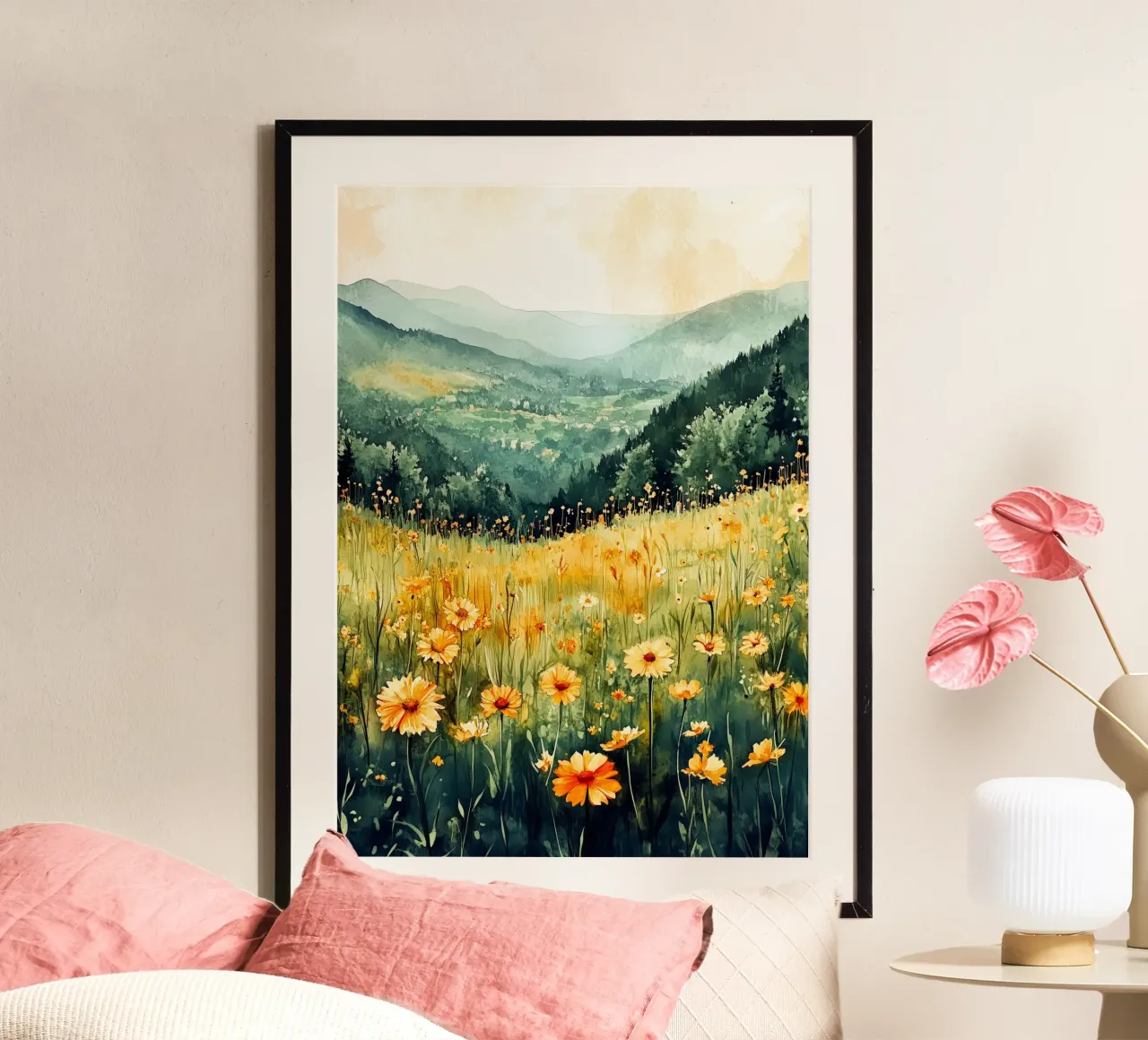 Prato e montagna poster da Justyna Jaszke JBJart