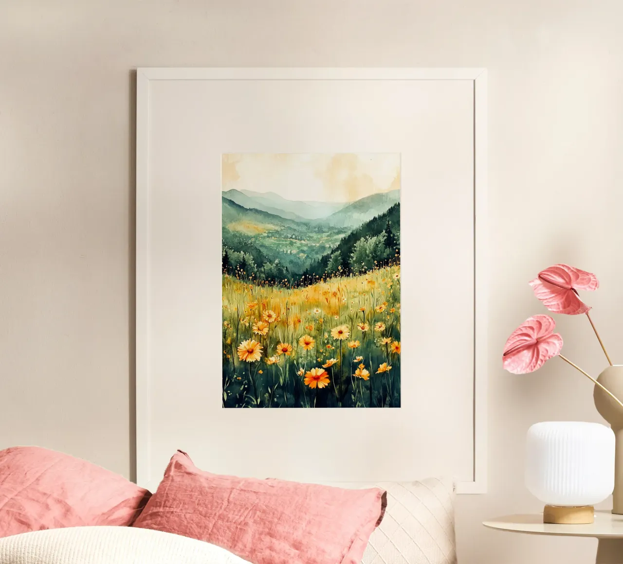 Prato e montagna poster da Justyna Jaszke JBJart