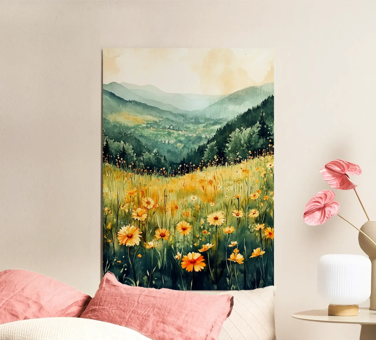 Prato e montagna poster da Justyna Jaszke JBJart