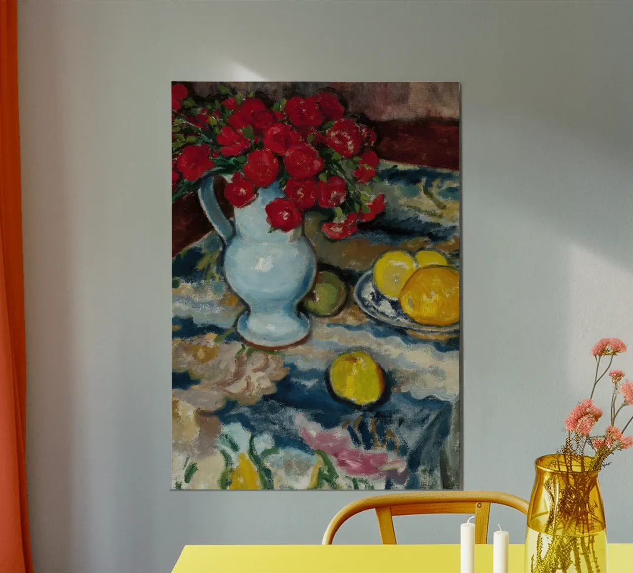 Post-Impressionist Red Roses & Citrus Still Life poster by ClubArt