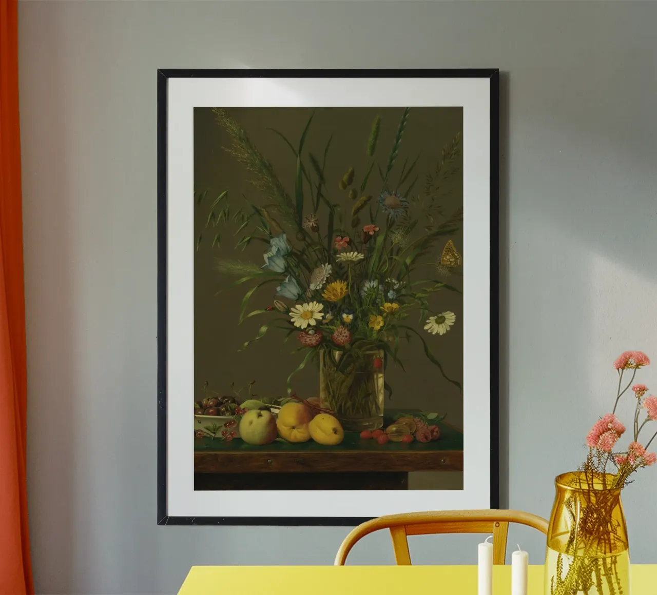 Natura morta vittoriana di fiori e frutta - Storia naturale poster da ClubArt