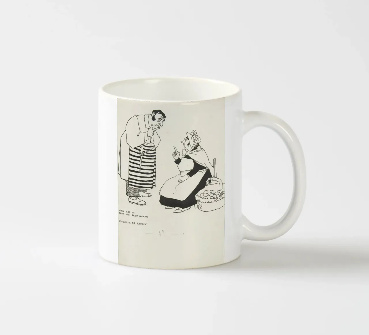 Fruttivendola e chef d'epoca - Stampa umoristica in linea tazza in ceramica da ClubArt
