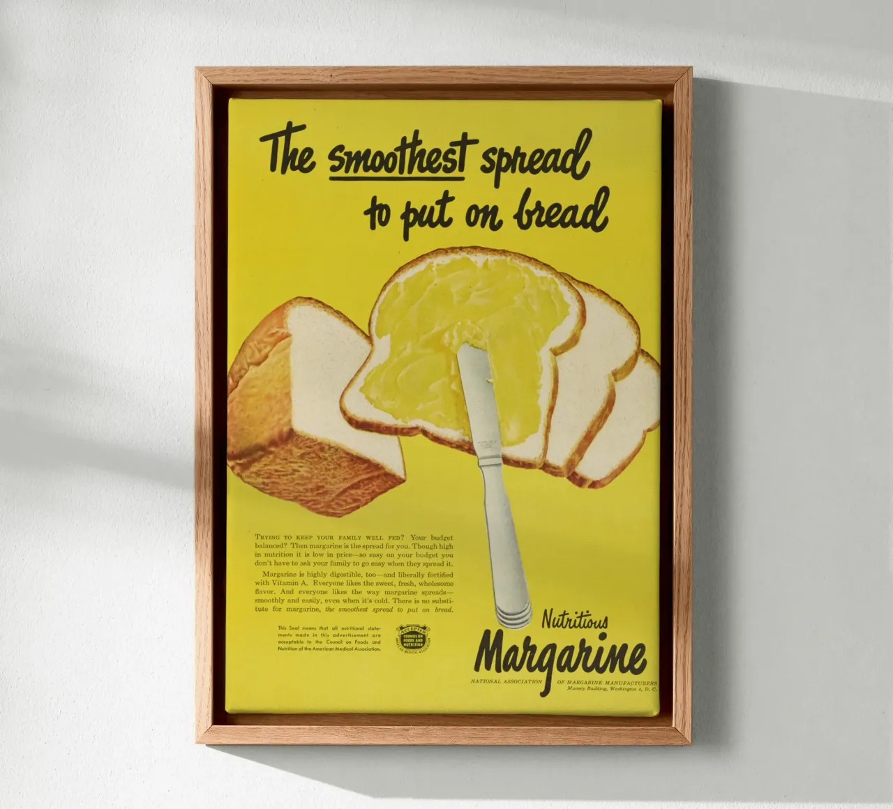Margarine advertentie - "Smooth Spread" Keuken Print canvas met Baklijst van ClubArt