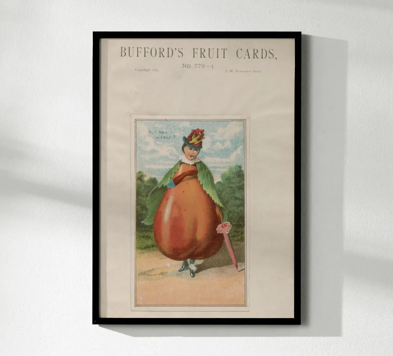 Carta vintage "Come faccio a fare una pera?" Carta della frutta di Bufford poster da ClubArt
