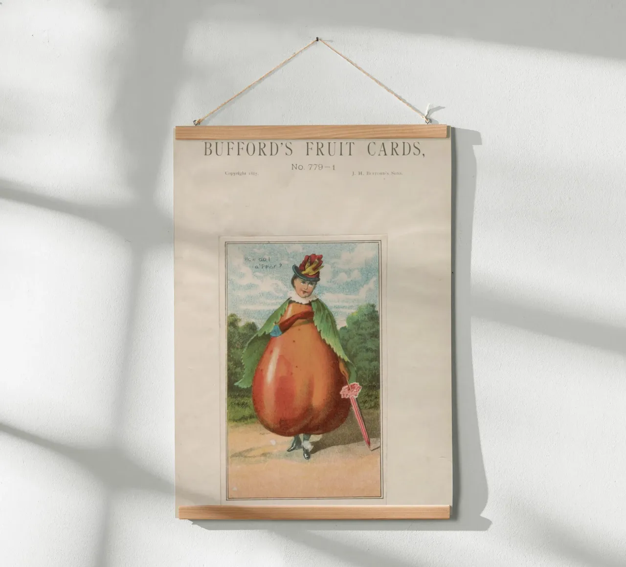 Carta vintage "Come faccio a fare una pera?" Carta della frutta di Bufford poster da ClubArt