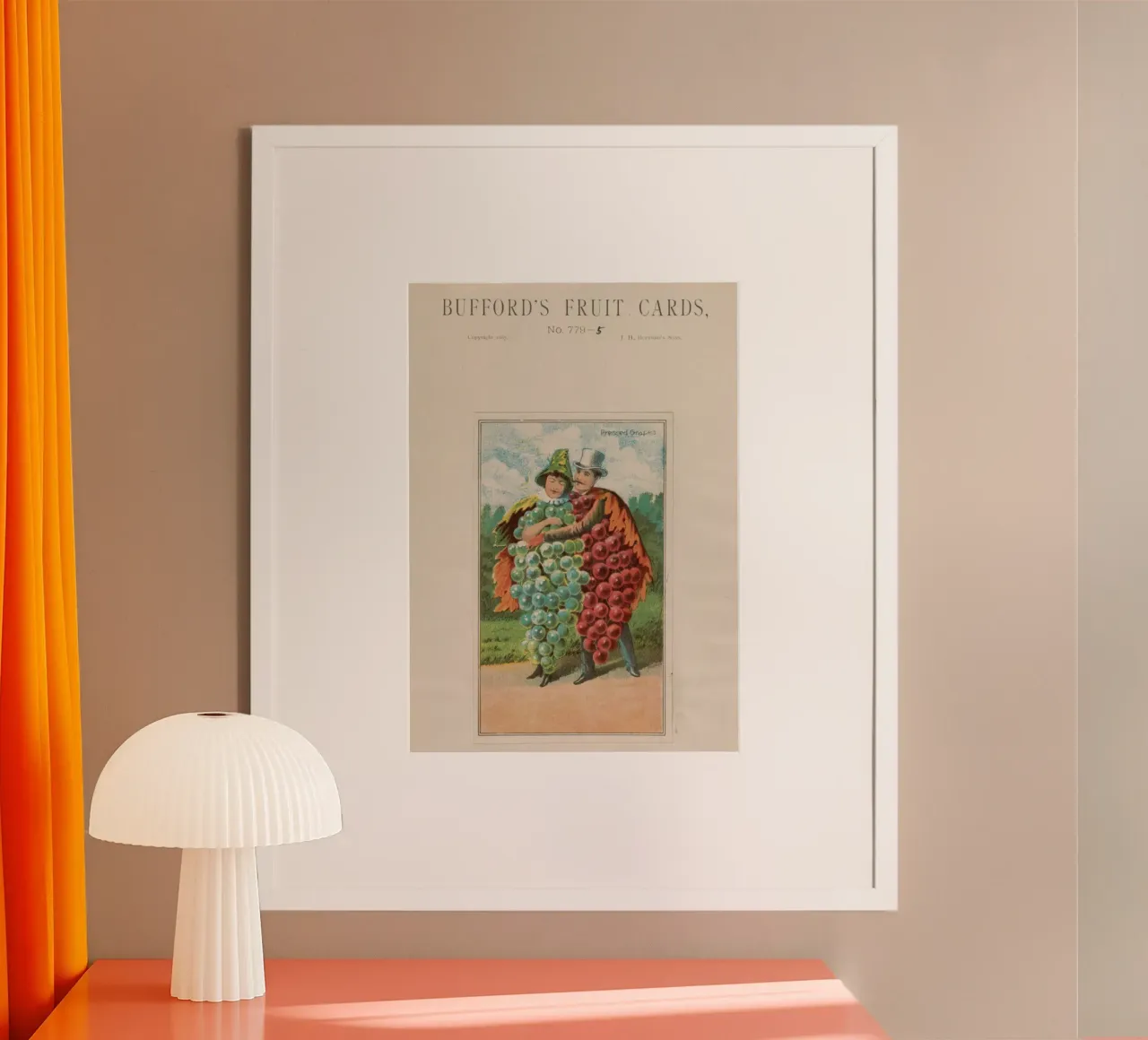 Biglietto da visita d'epoca "Uva spremuta" Bufford's Fruit Card (1887) poster da ClubArt