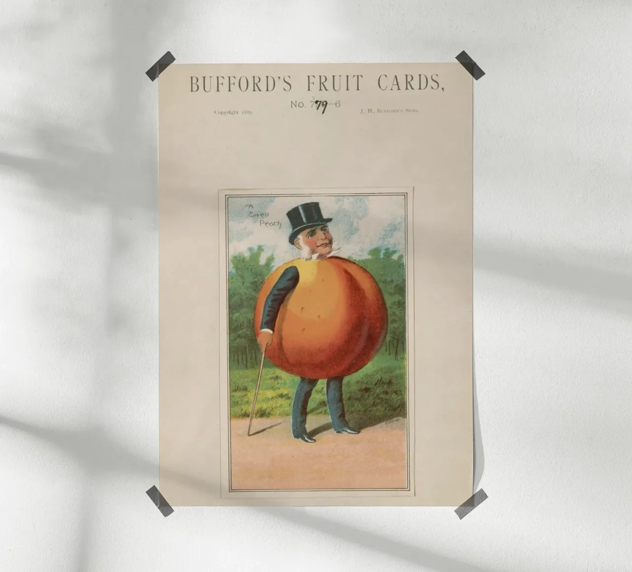 Biglietto da visita vintage "A Swell Peach" di Bufford (1887) poster da ClubArt