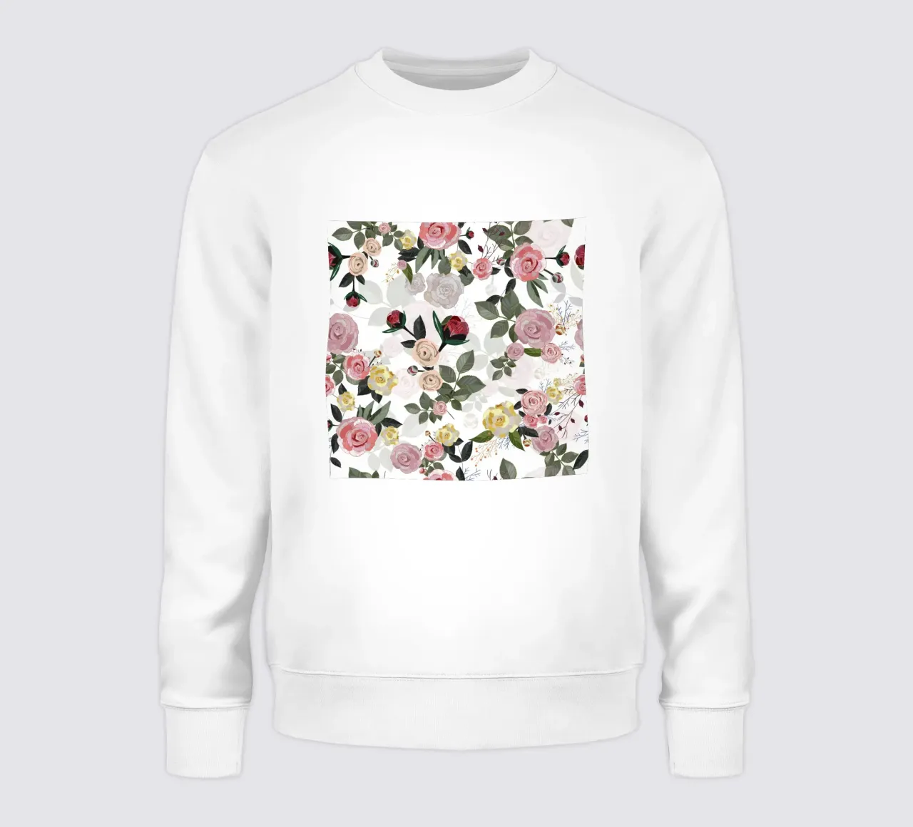 Pfingstrose und Rosen weißer Hintergrund Sweatshirt von gulsengunel