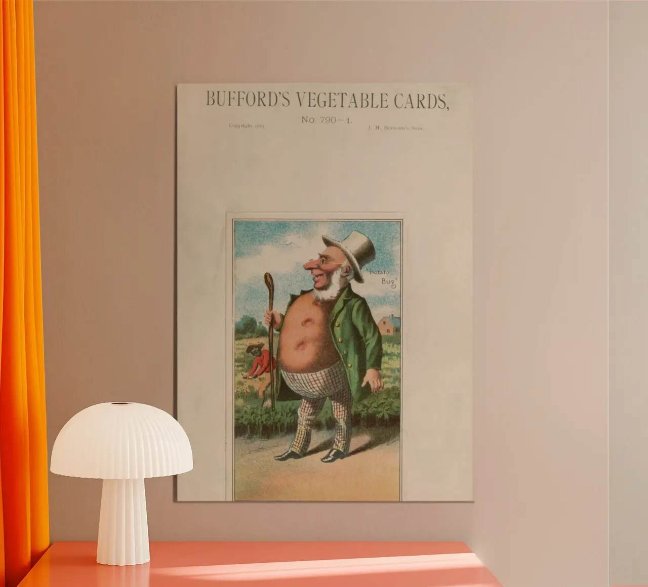 Biglietto d'epoca "Potato Bug" di Bufford - Arte umoristica antica Prin alluminio dibond da ClubArt