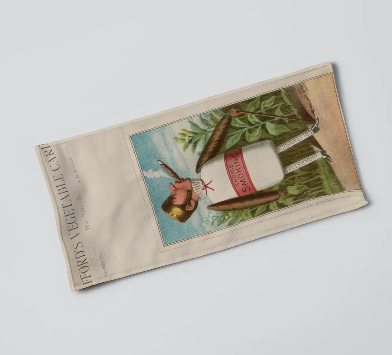 Stampa pubblicitaria d'epoca "Choice Smoking" di Bufford's Cigar Man asciugamano da bagno da ClubArt