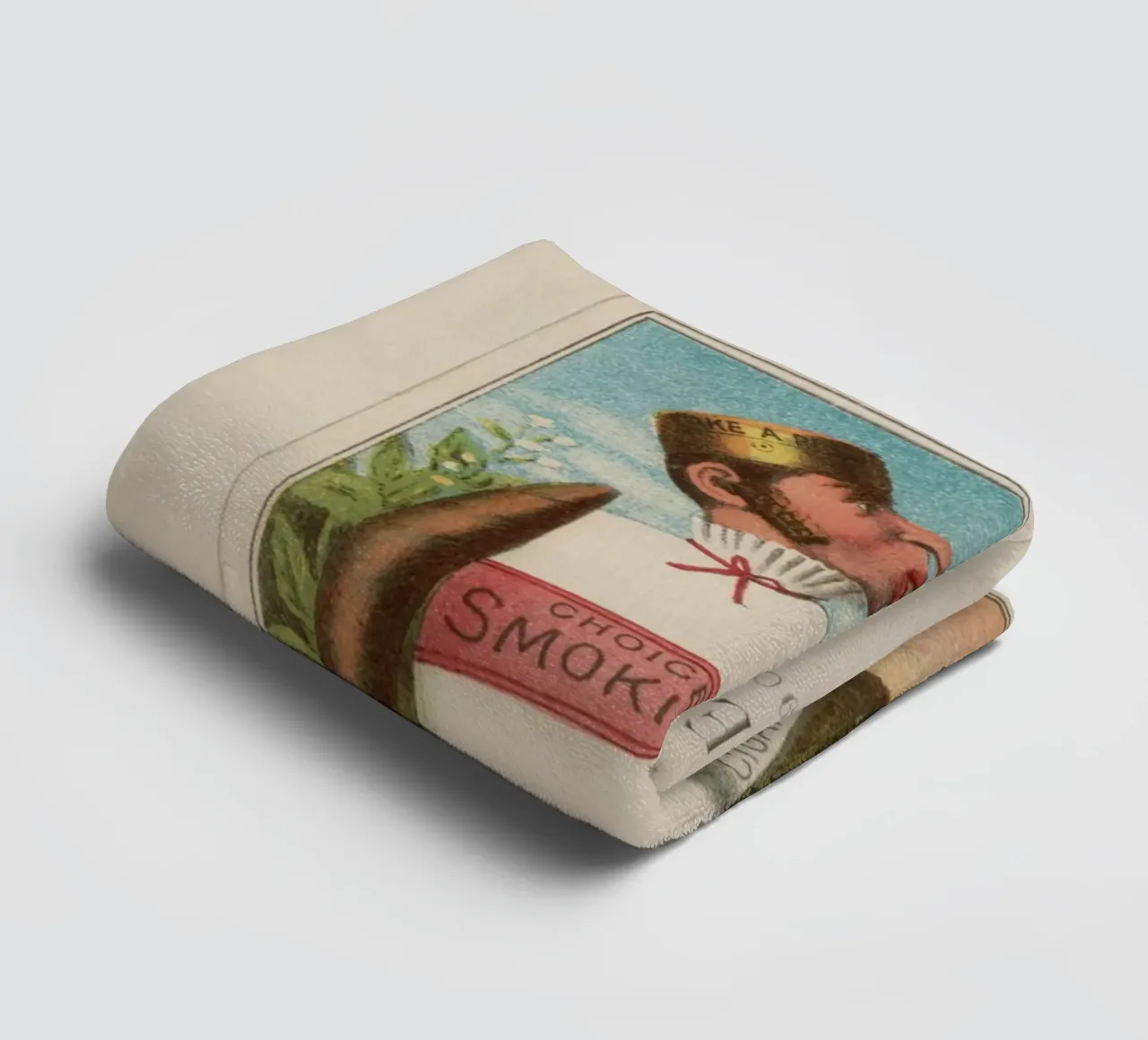 Stampa pubblicitaria d'epoca "Choice Smoking" di Bufford's Cigar Man asciugamano da bagno da ClubArt