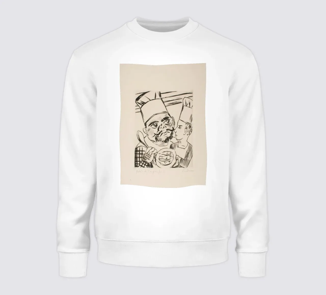 Pechstein Expressionist Chefs with Fish Plate Impresión artística sudadera de ClubArt