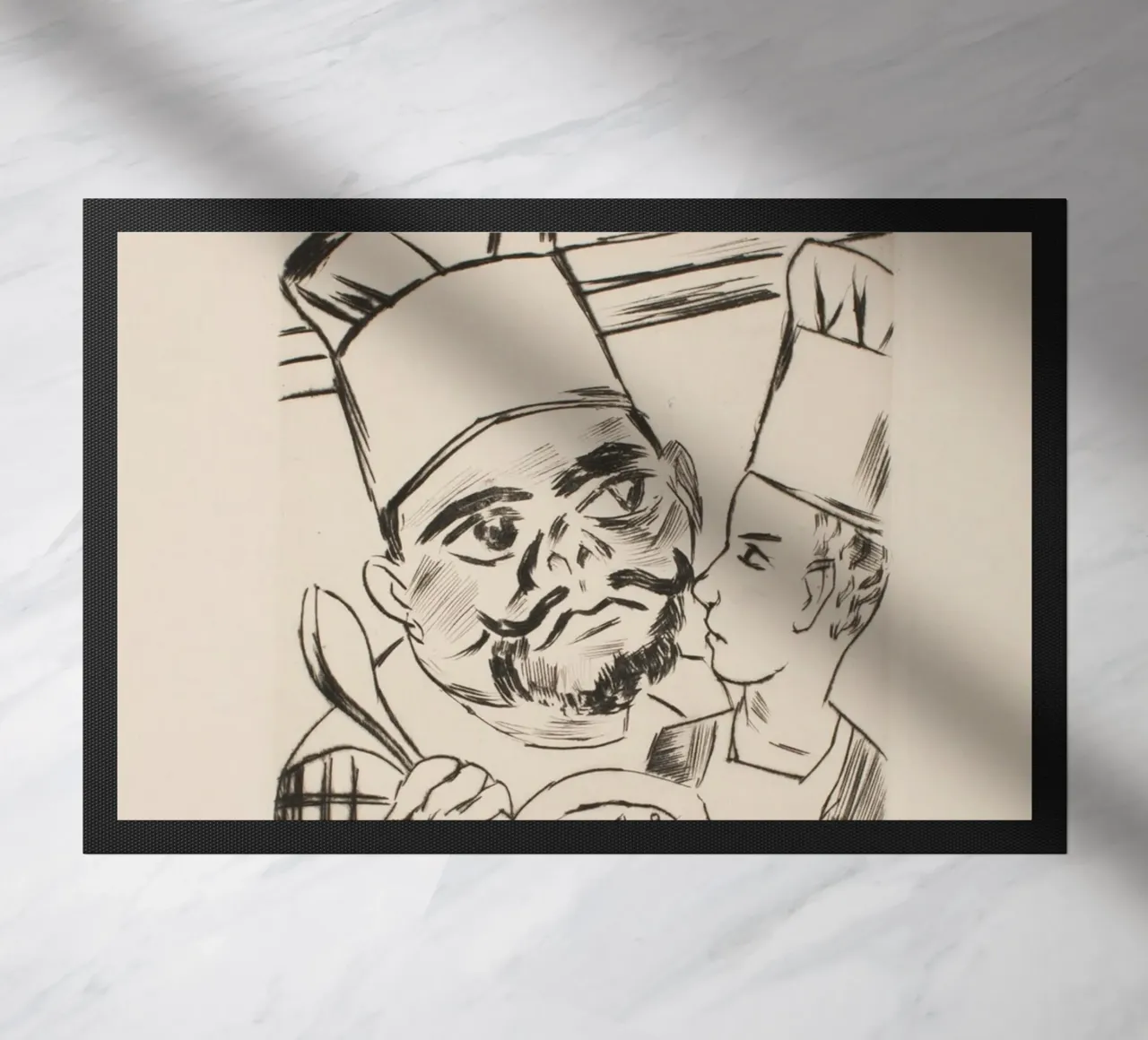 Pechstein Expressionist Chefs with Fish Plate Art Print paillasson de ClubArt