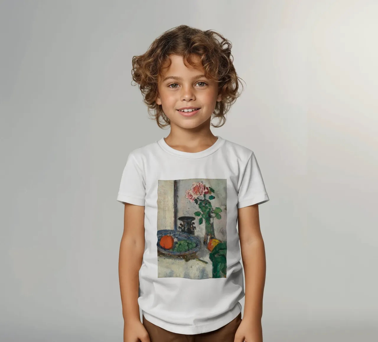 Nature morte post-impressionniste - Rose & Fruit Art t-shirt enfant de ClubArt