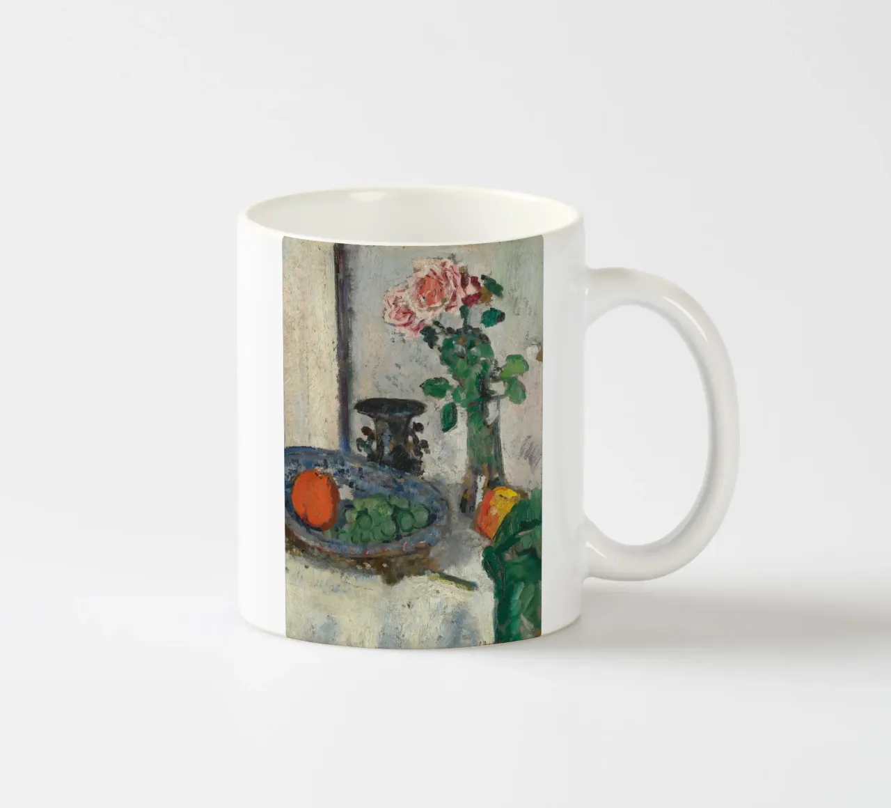 Post-Impressionist Stilleven Print - Roos & Fruit Art keramische mok van ClubArt