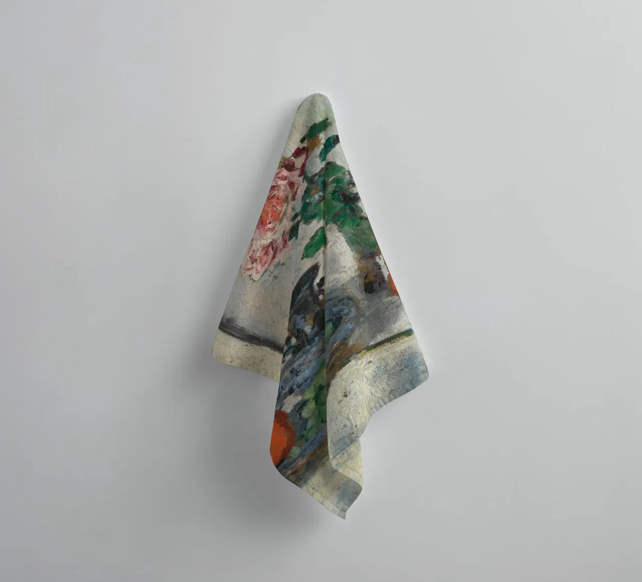 Post-Impressionist Stilleven Print - Roos & Fruit Art badhanddoek van ClubArt