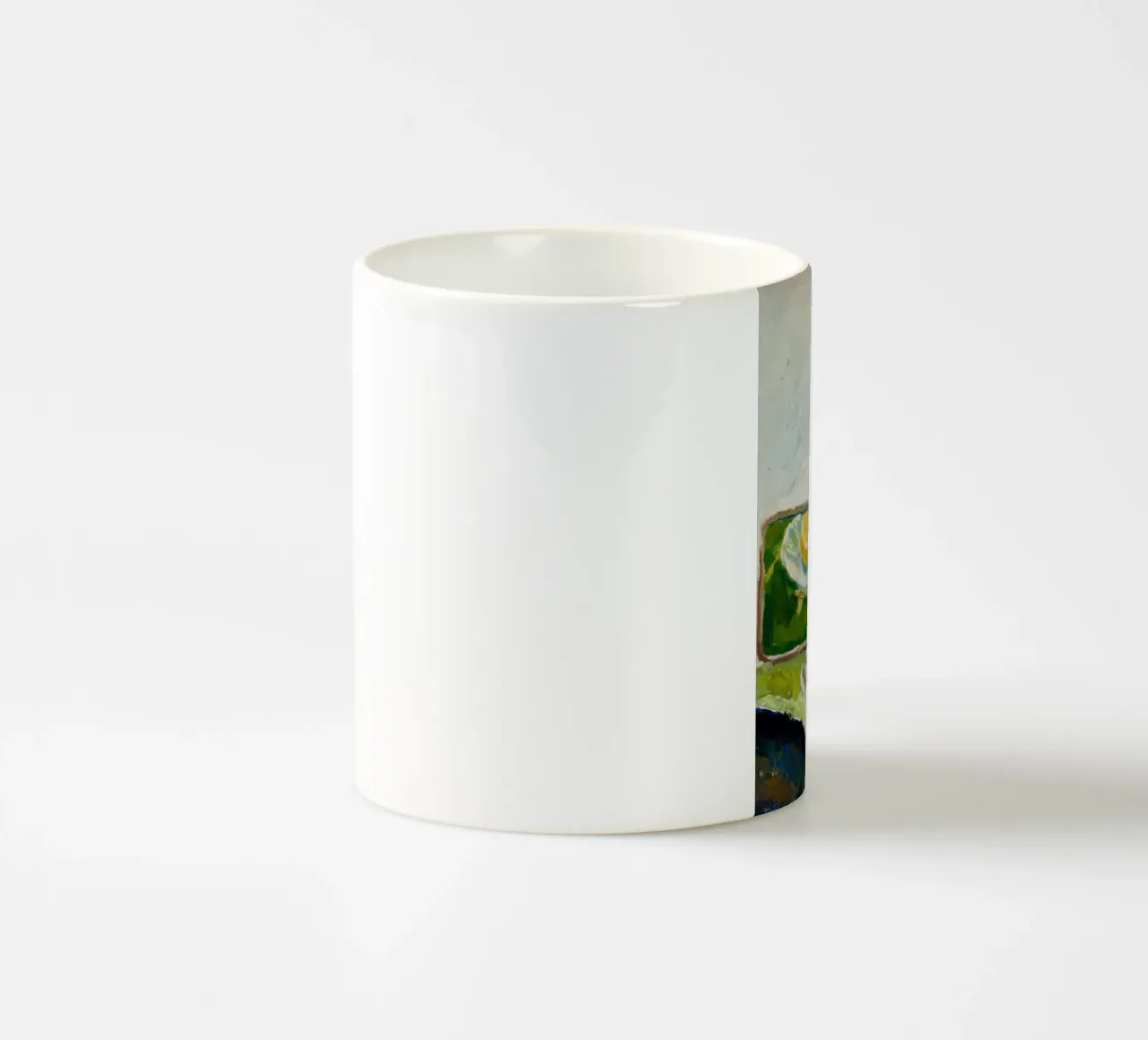Modernes Stillleben Zitrone & Flasche - Texturierter Kunstdruck Keramik Tasse von ClubArt