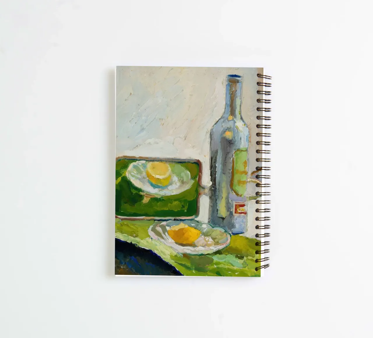 Modernes Stillleben Zitrone & Flasche - Texturierter Kunstdruck Ringbuch von ClubArt