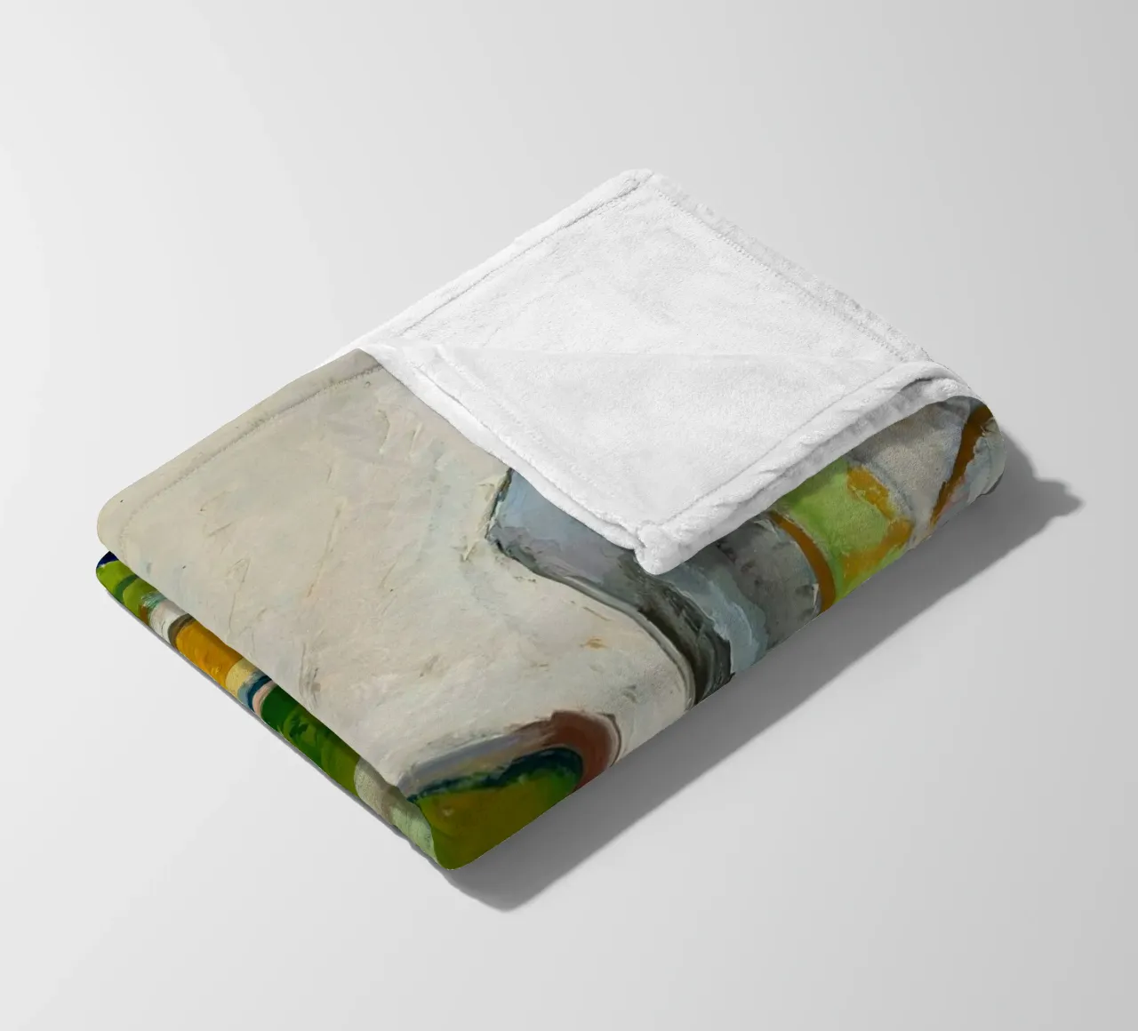 Modernes Stillleben Zitrone & Flasche - Texturierter Kunstdruck Fleecedecke von ClubArt