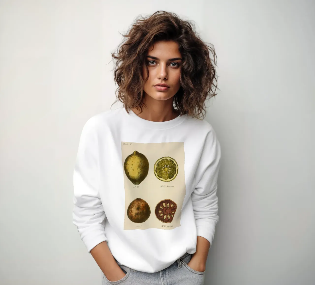 Plato Botánico Vintage Citrus - Lemon & Quince Art sudadera de ClubArt