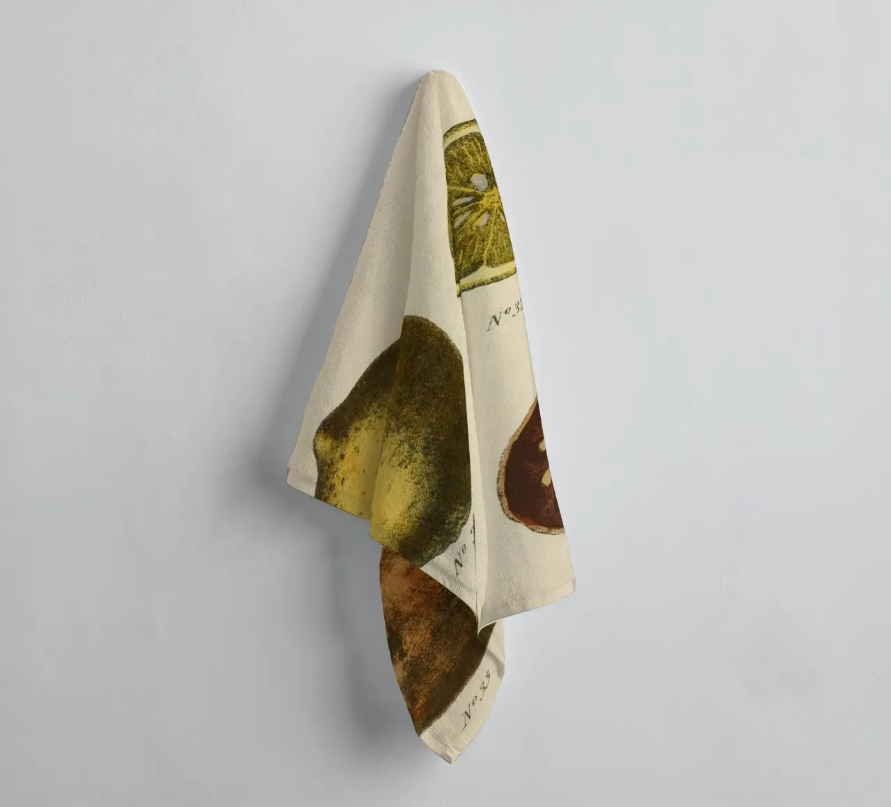 Vintage Citrus Botanical Plate - Lemon & Quince Art towel by ClubArt