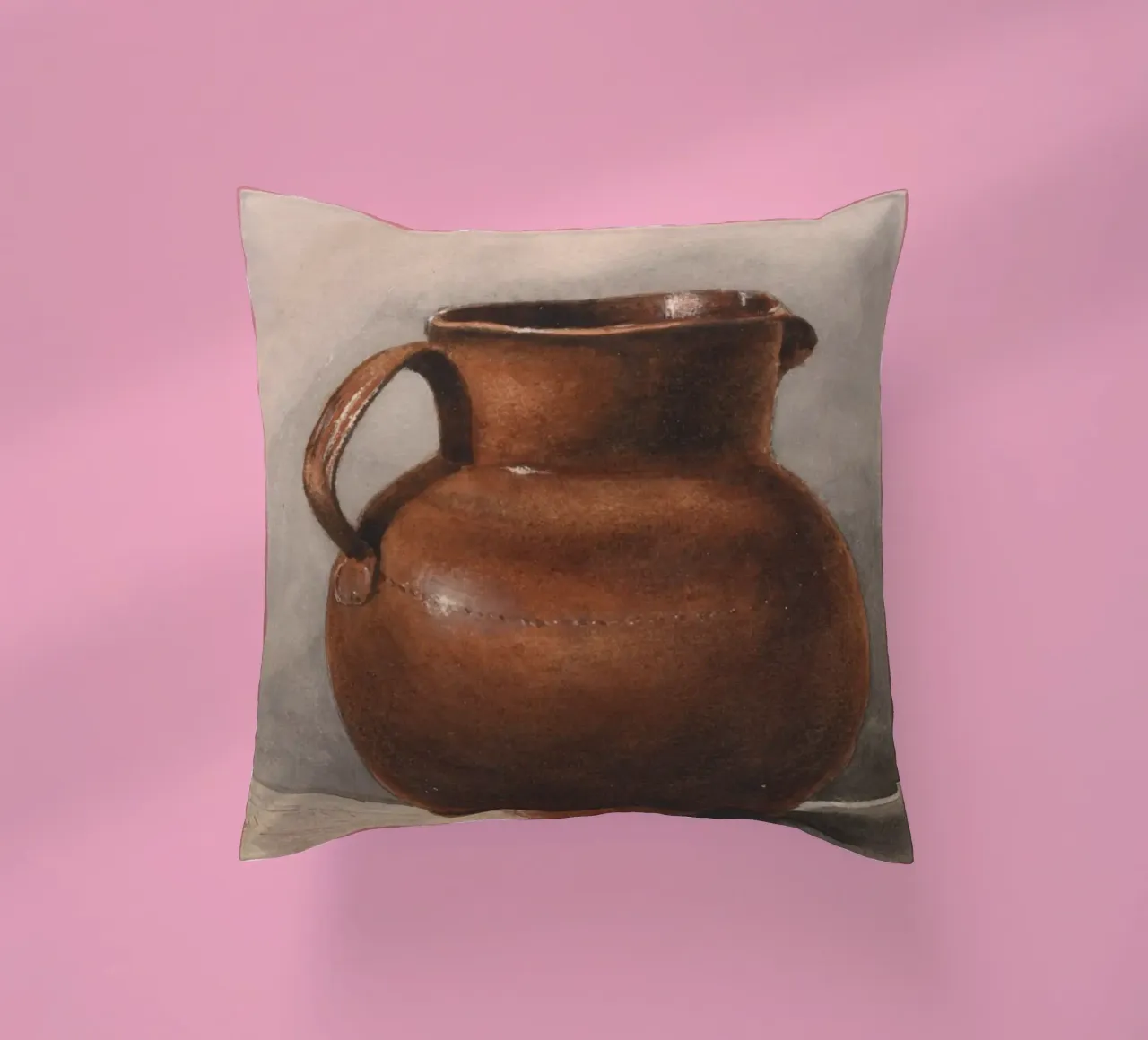 Natura morta di brocca rustica in gres - Arte da cucina vintage cuscino da ClubArt