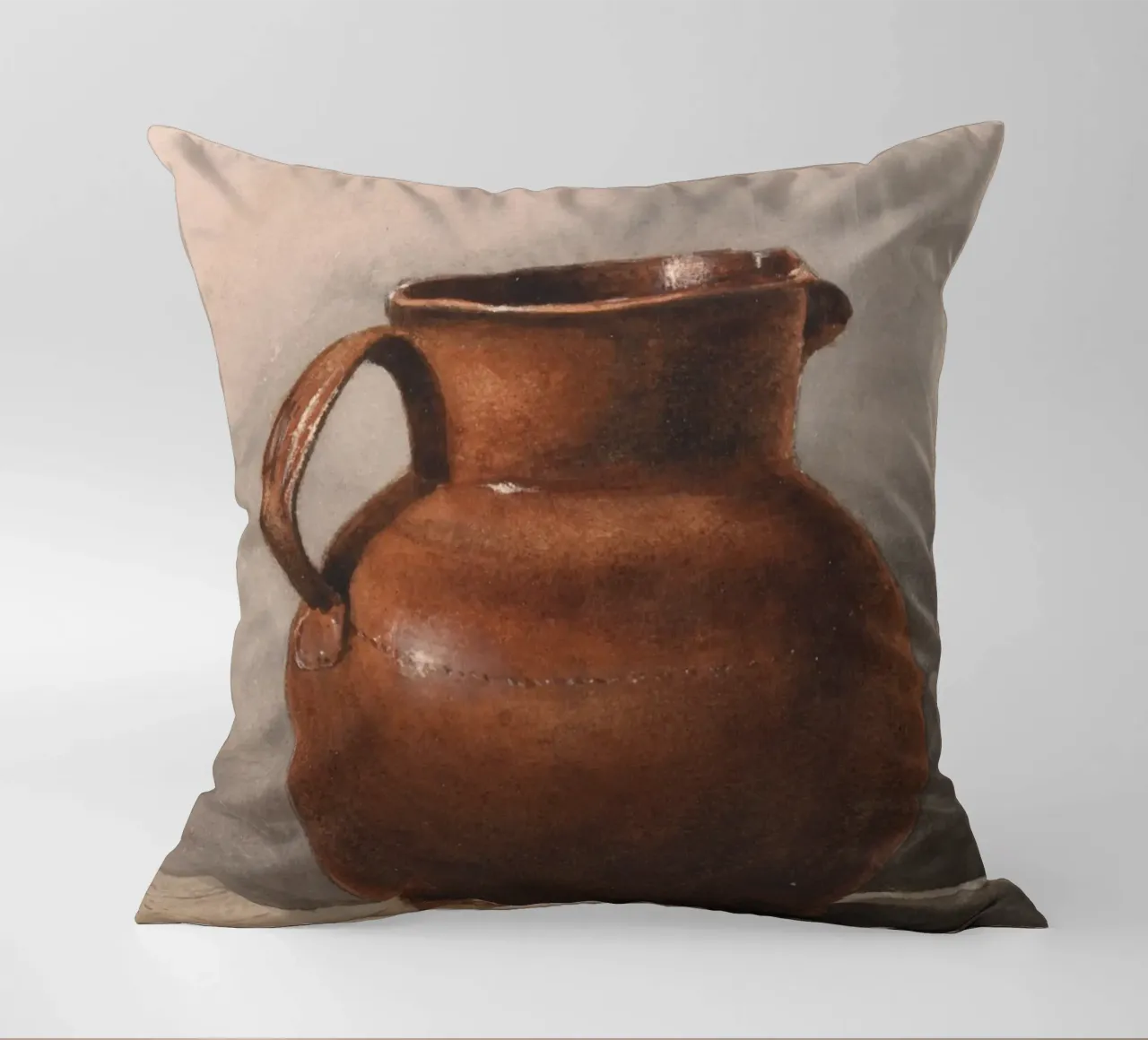 Natura morta di brocca rustica in gres - Arte da cucina vintage cuscino da ClubArt