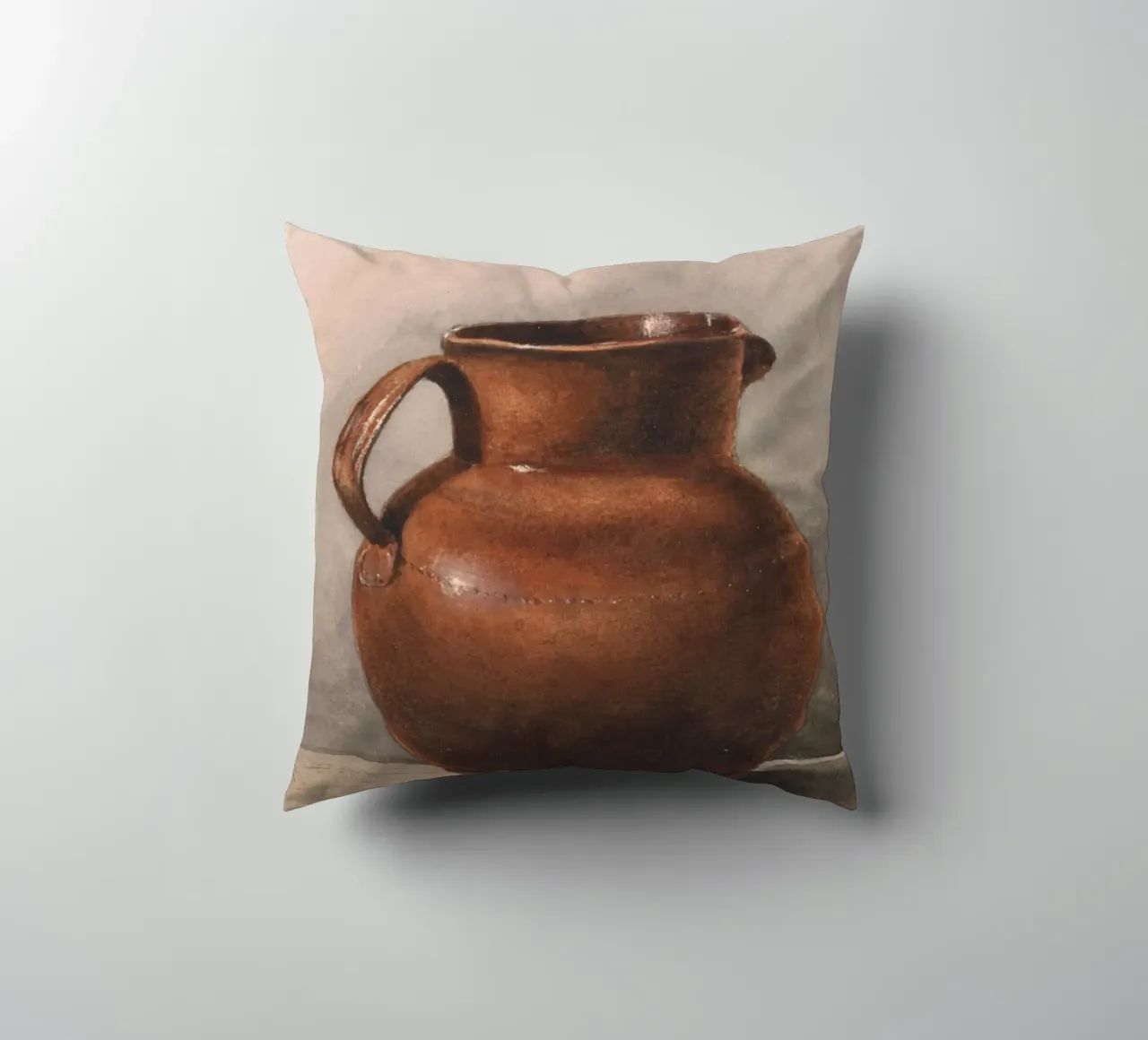 Natura morta di brocca rustica in gres - Arte da cucina vintage cuscino da ClubArt