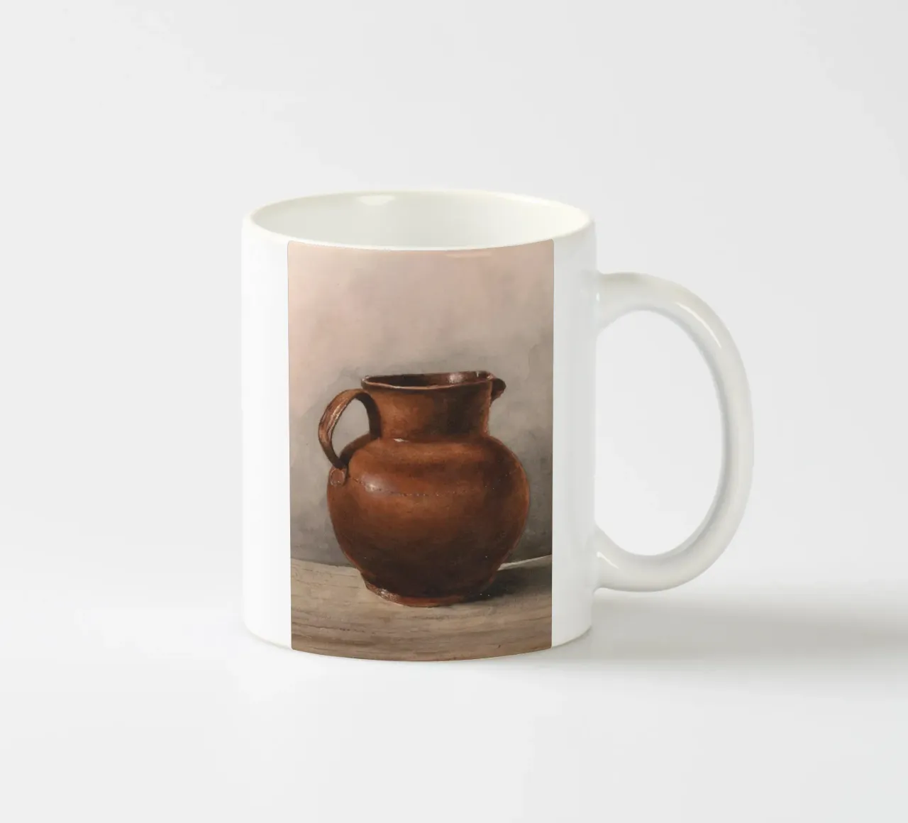 Natura morta di brocca rustica in gres - Arte da cucina vintage tazza in ceramica da ClubArt