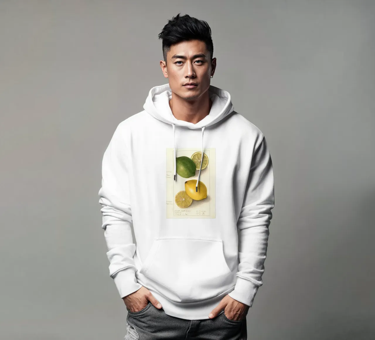 Vintage Lemon & Lime Botanical Print - Citrus Kitchen Art sudadera con capucha de ClubArt