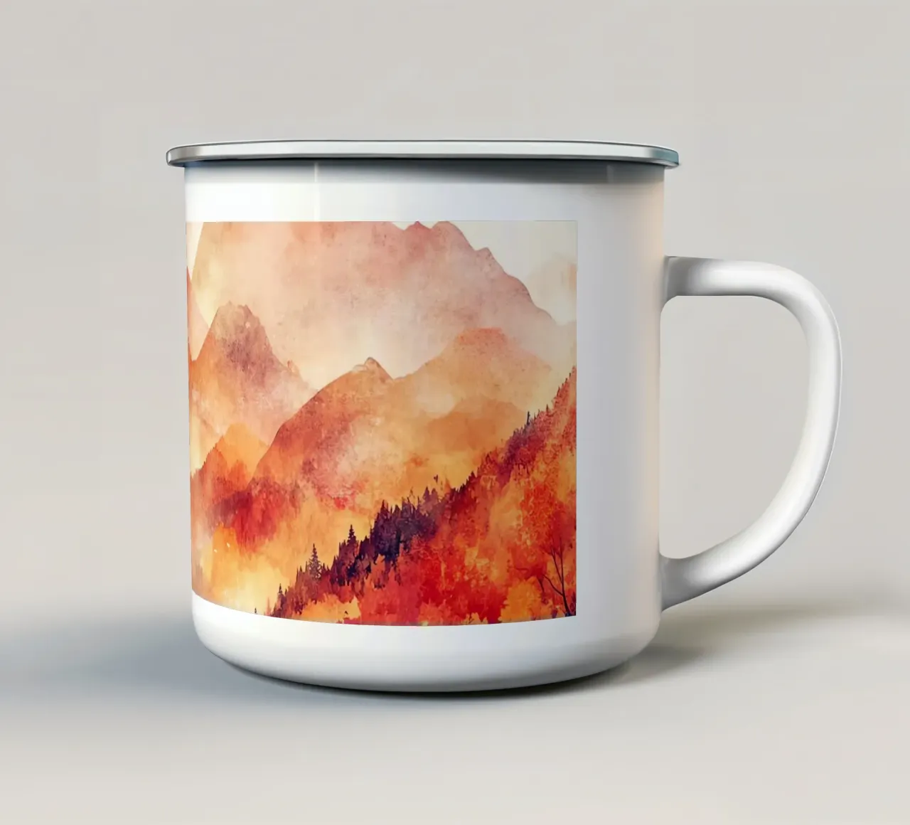 Oltre le nuvole: la montagna tazza in smalto da Théïa's Fantasia World