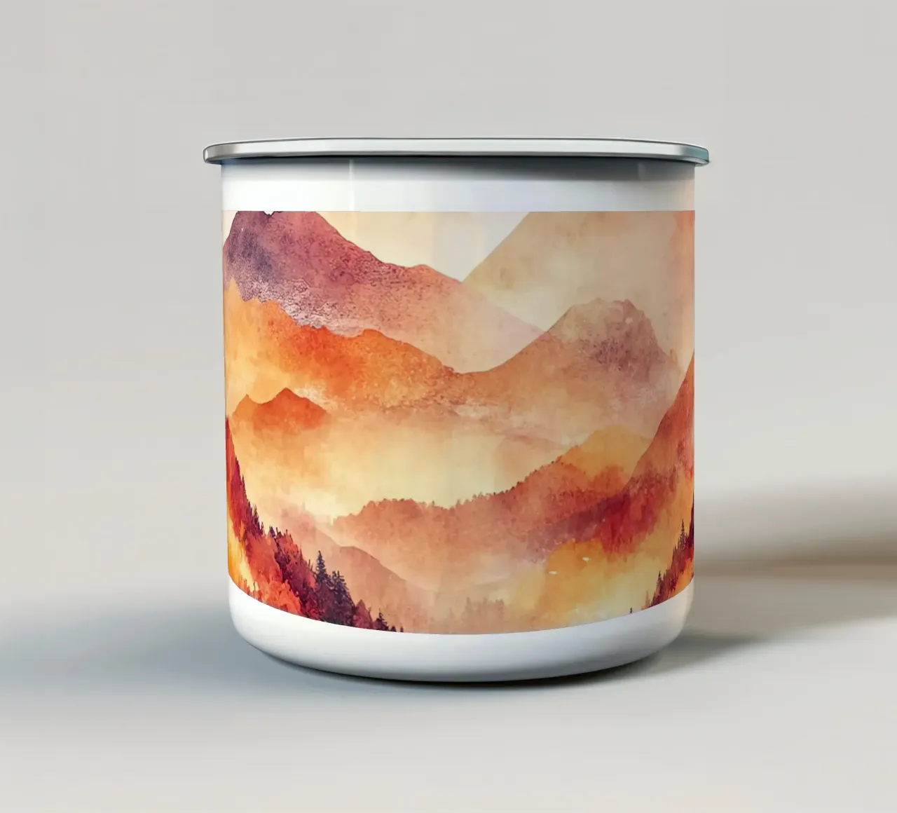 Oltre le nuvole: la montagna tazza in smalto da Théïa's Fantasia World