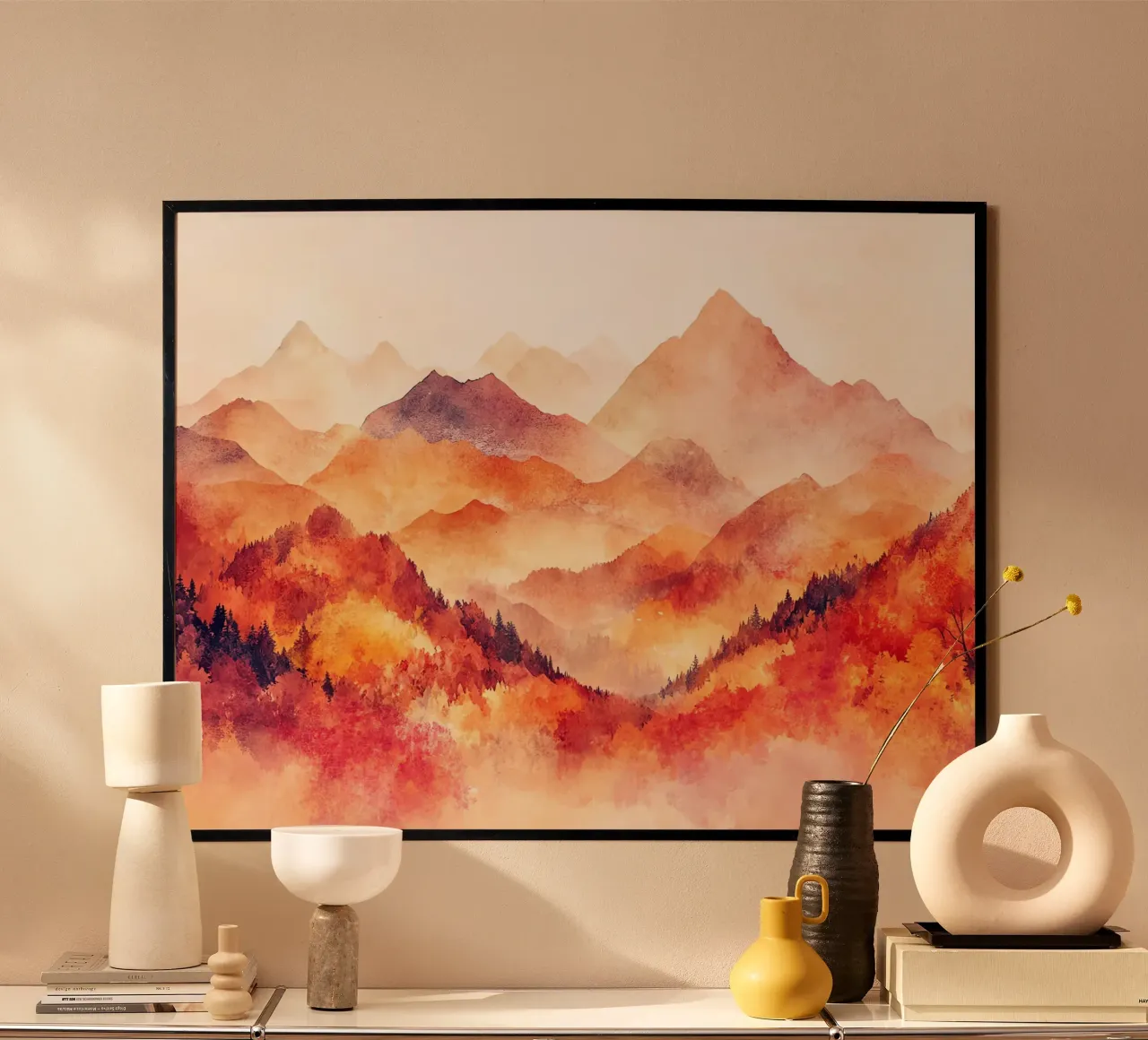 Beyond the Clouds: The Mountain poster by Théïa's Fantasia World