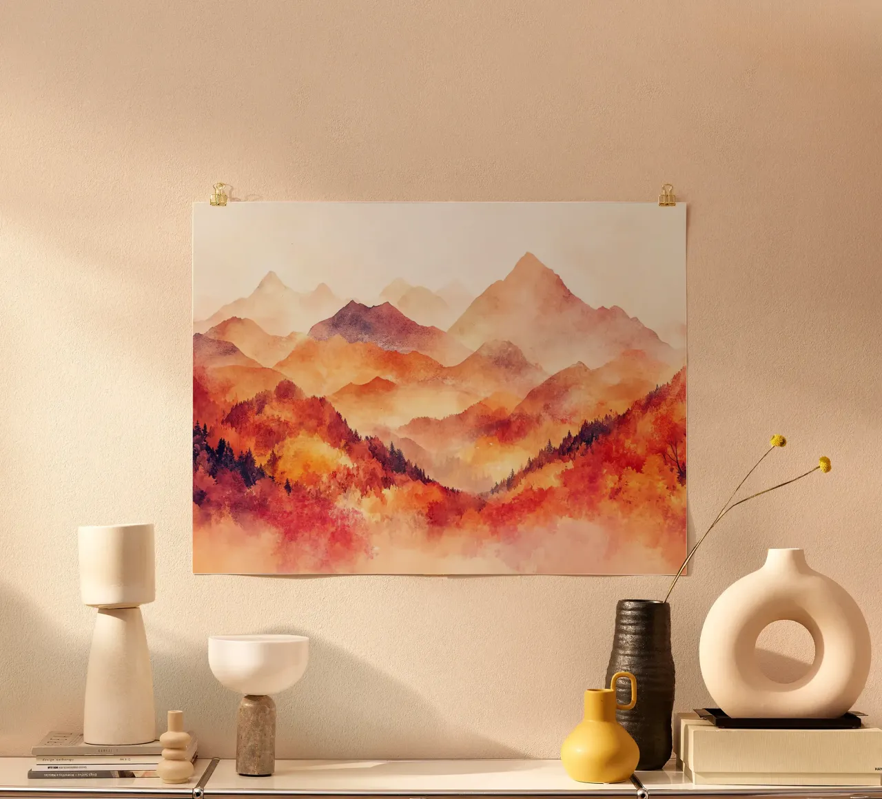 Beyond the Clouds: The Mountain poster by Théïa's Fantasia World