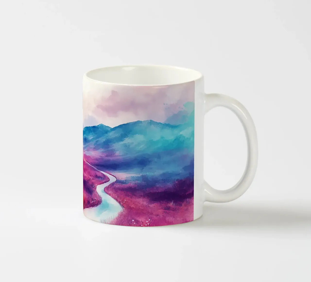 In collina: la via del silenzio tazza in ceramica da Théïa's Fantasia World
