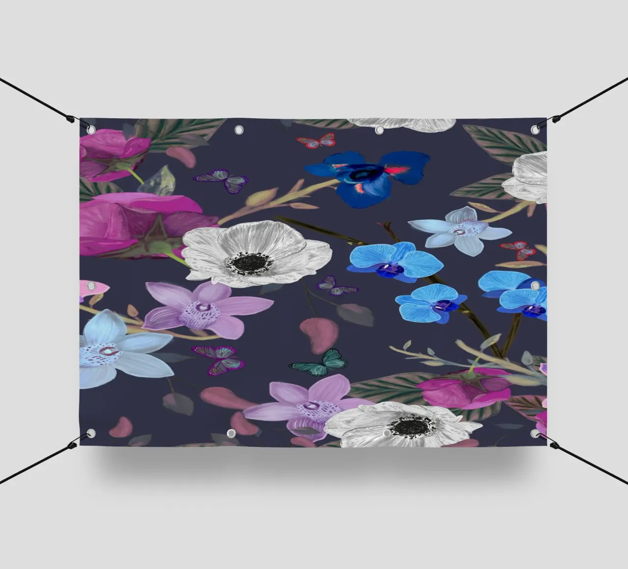 Orchidea primulacea e iris telo in pvc da gulsengunel