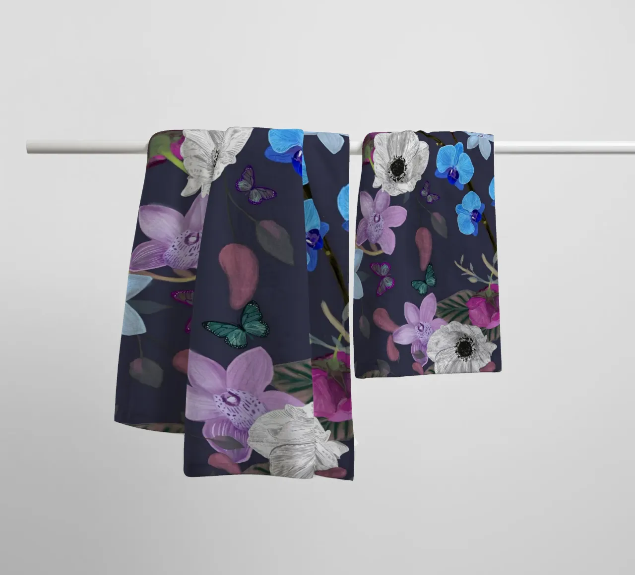 Orchidea primulacea e iris asciugamano da bagno da gulsengunel