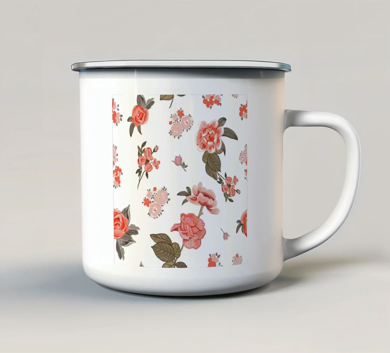 Oranges pattern background enamel mug by gulsengunel