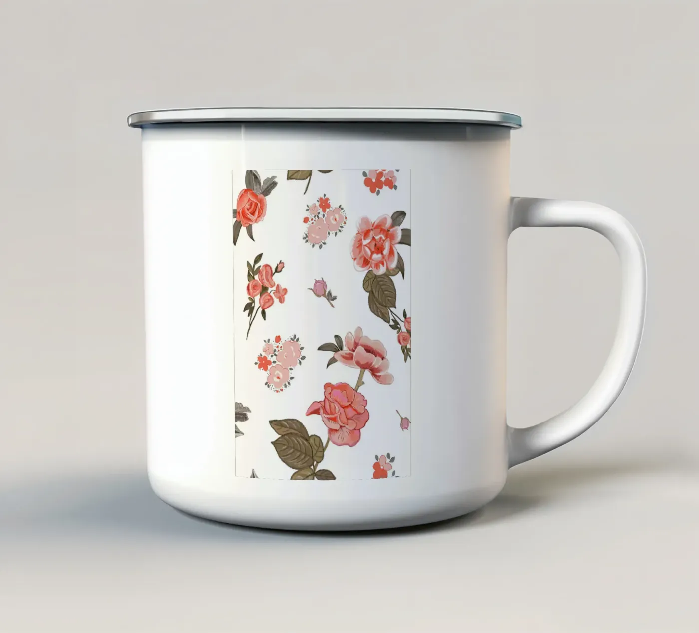 Oranges pattern background enamel mug by gulsengunel