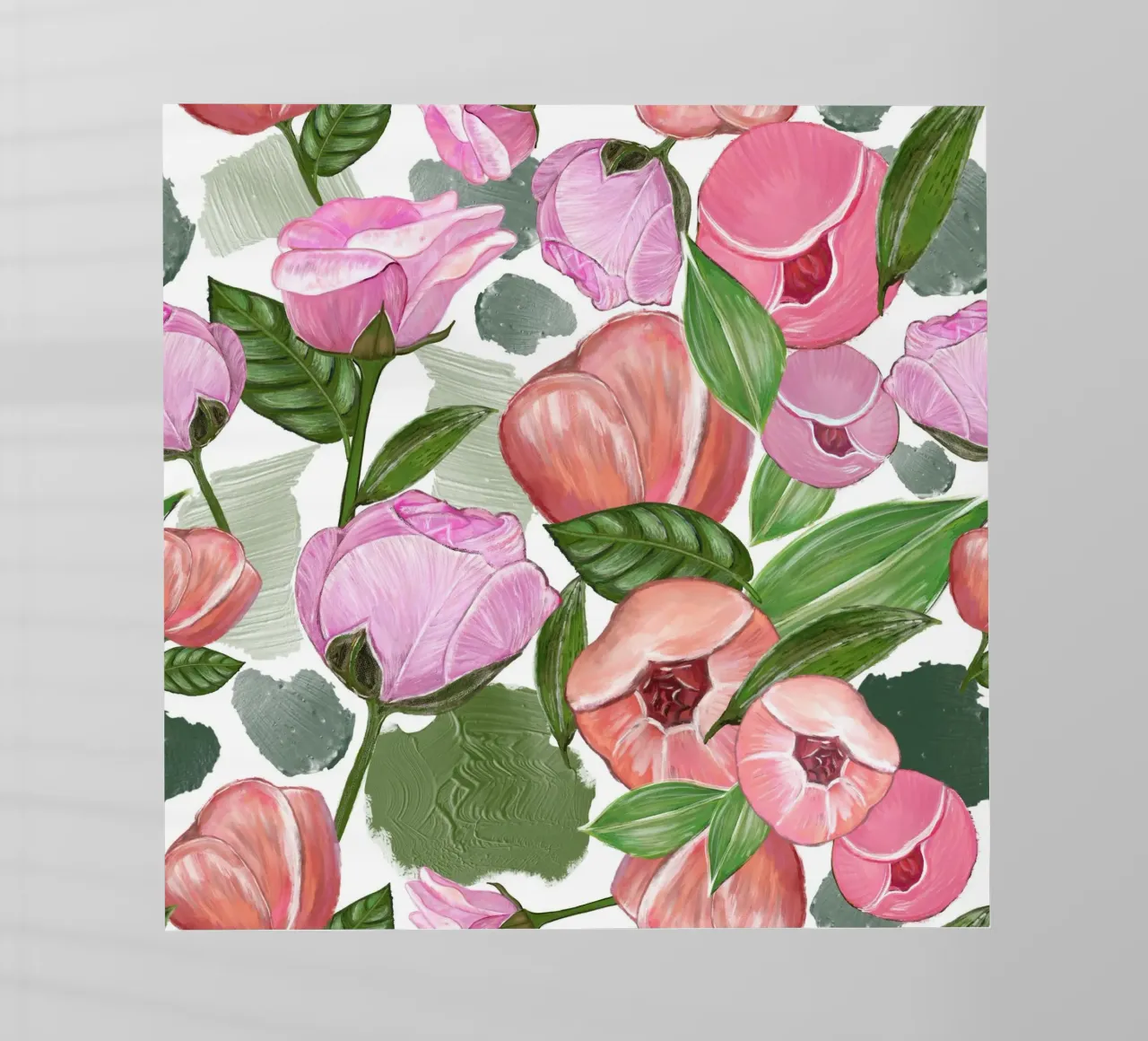 Oily pink roses pattern backlit film by gulsengunel