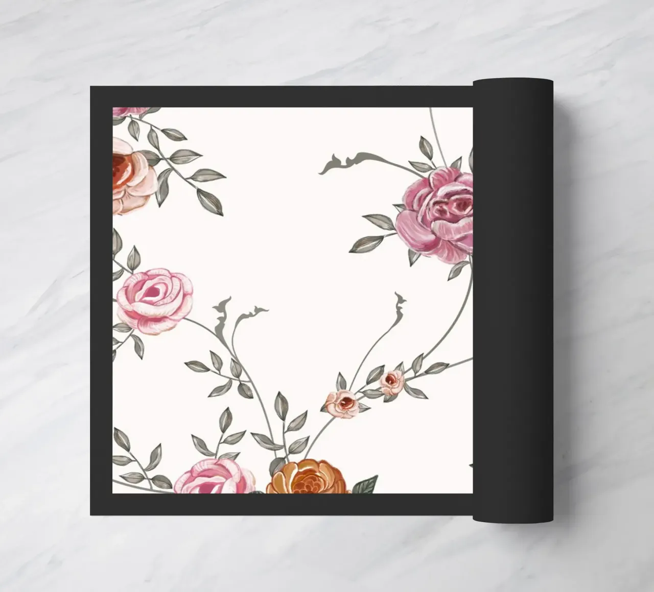 Oily flower pattern doormat by gulsengunel