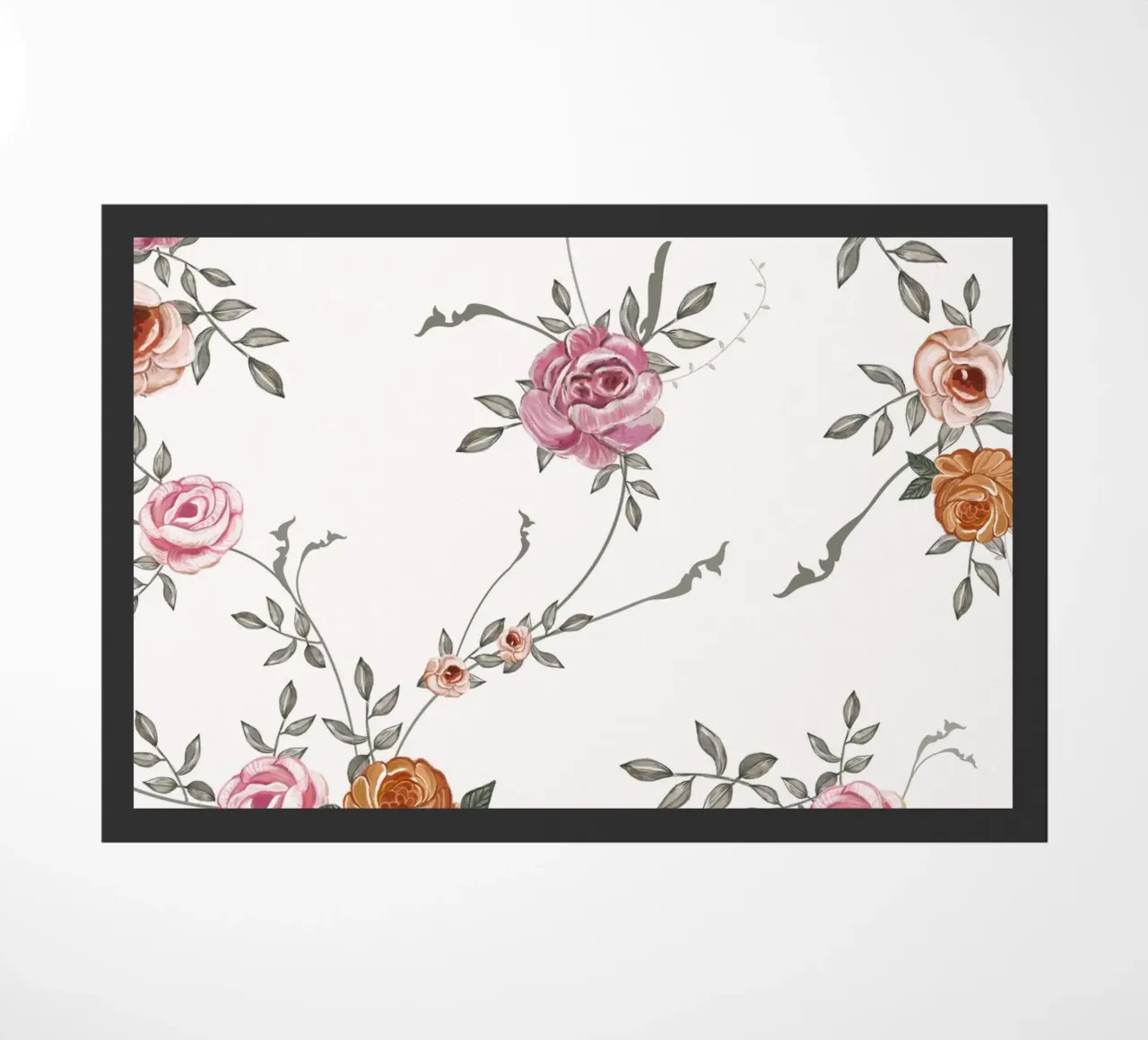 Oily flower pattern doormat by gulsengunel