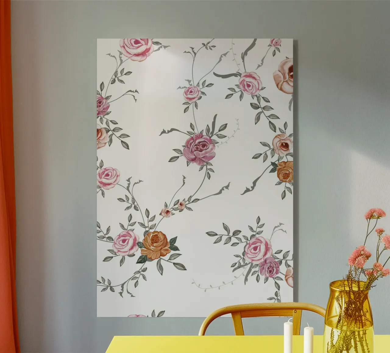 Oily flower pattern plexiglass da gulsengunel